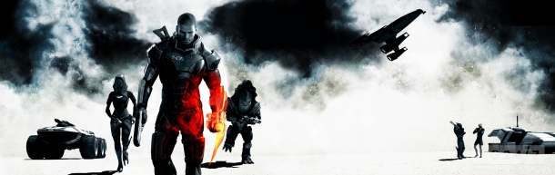 Персонажи Mass Effect на плакате Bad Company 2 Mass Effect 3