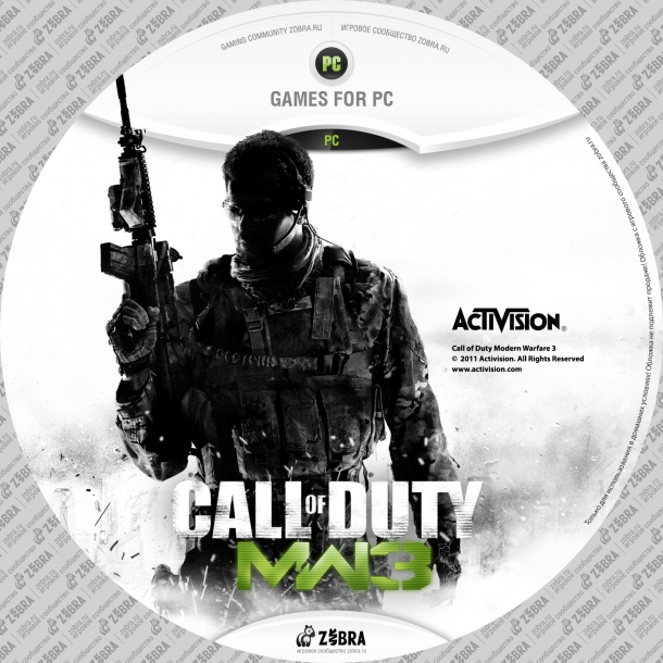 Накатки на диск COD MW3 Call of Duty: Modern Warfare 3