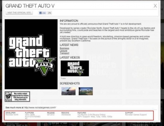 Слух: Rockstar сообщила о времени релиза GTA 5 Grand Theft Auto 5